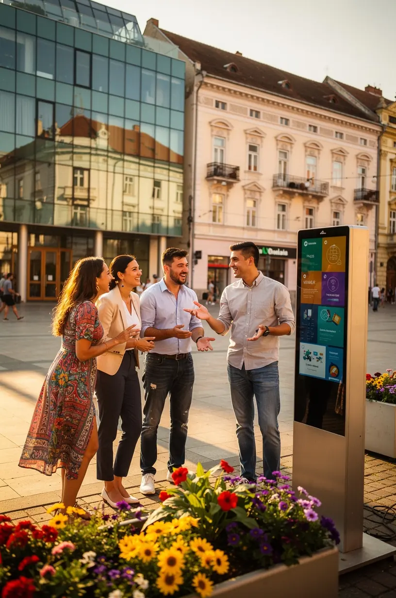 Specialist în tehnologie prezentând strategii de transformare digitală pentru administrațiile locale